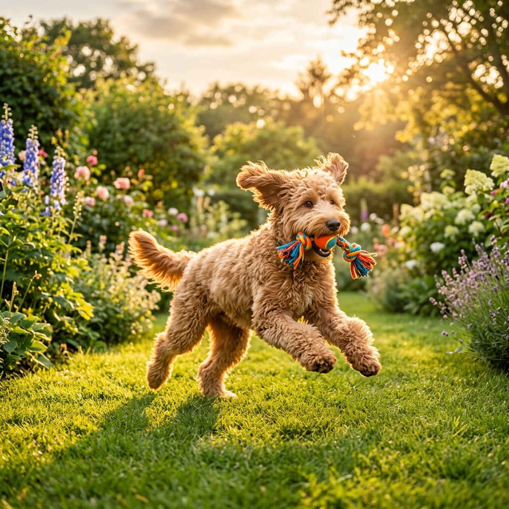 Glücklicher Goldendoodle