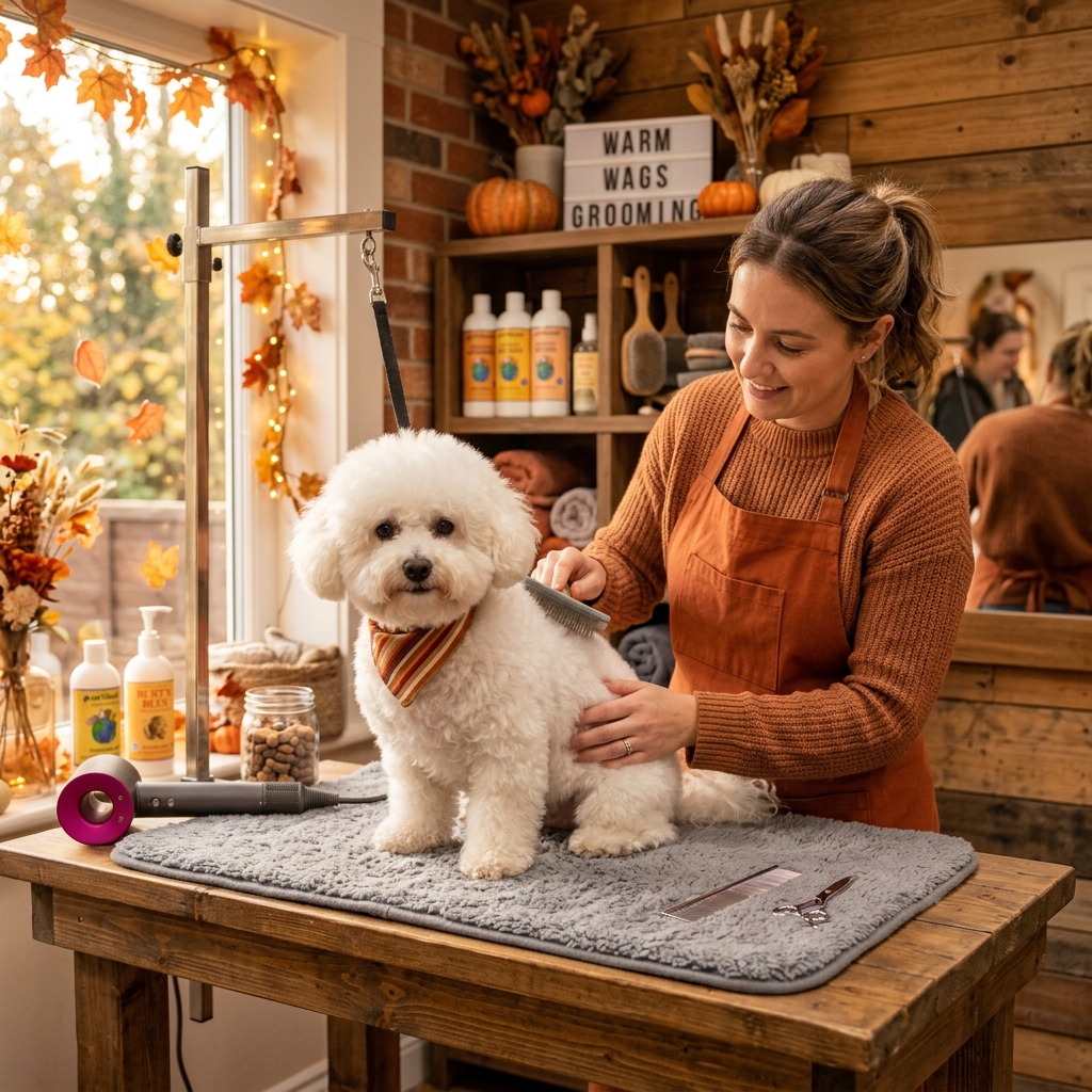 Hundesalon im Herbst